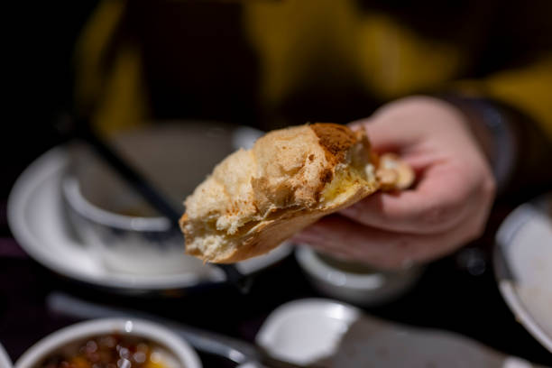 Enjoying Pineapple Buns at a Cantonese style Tea Restaurant