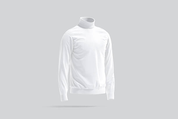 istock Blank white turtleneck sweater mockup, grey background 2205826752