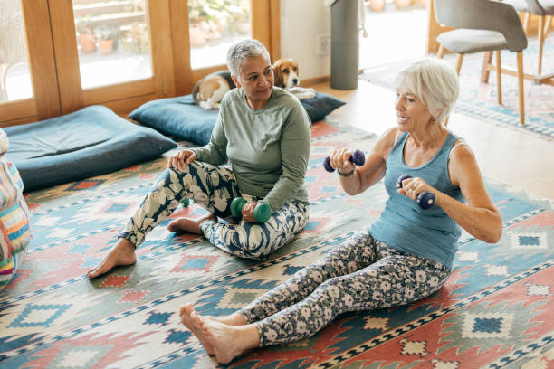 istock Stronger Every Day: Senior Women Lifting Weights 2205827138
