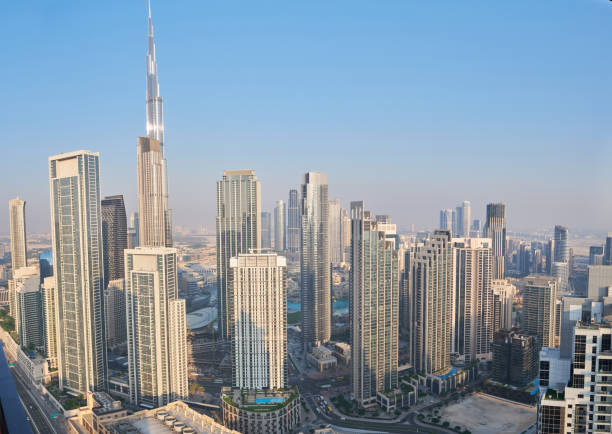istock High angle view looking over the Dubai city 2205829475