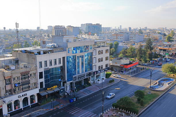 Aerial View of Tehran city center from the Milad tower