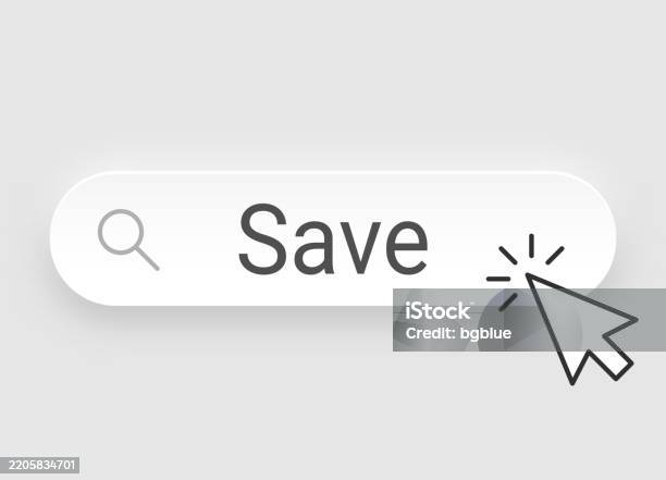 Save Search Button Save Search Bar With Cursor On Blank Background Stock Illustration ...
