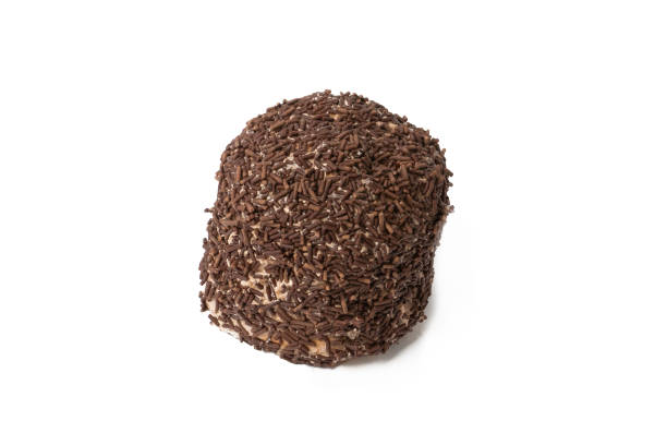 Testa di Moro with chocolate on white background