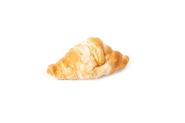 Croissants for breakfast on white background