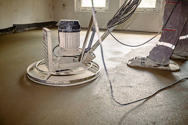 istock Power trowel with engine, machine for finishing, leveling concrete surface 2205836176