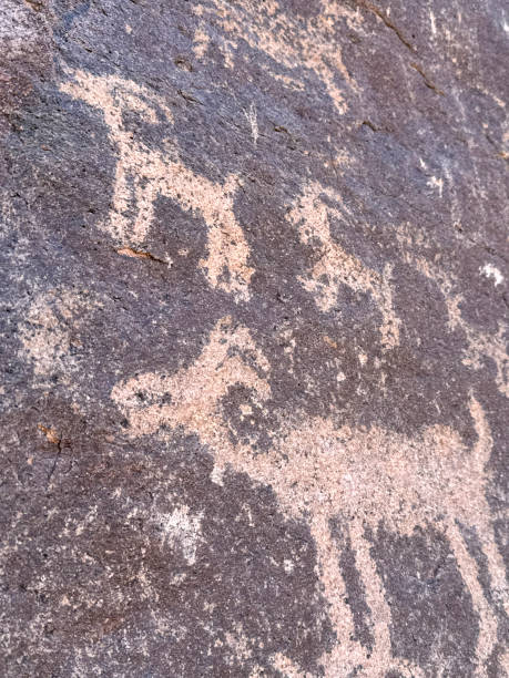 istock Close-up view of petroglyphs in desert 2205838533