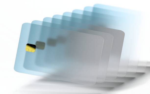 istock Transparent Overlapping Credit Card Design with Minimalist Style 2205845663