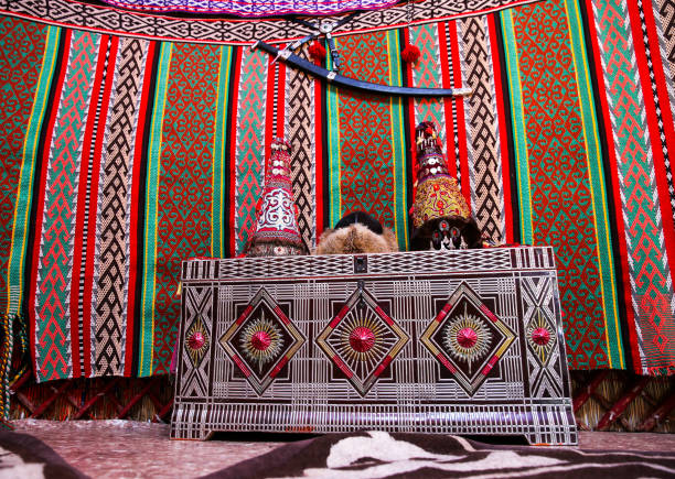 istock Interior decoration of a Kazakh yurt. 2205847495