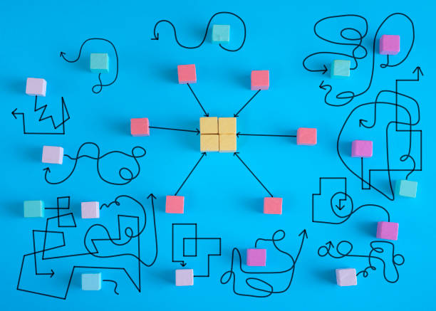 istock complex messy management, bureaucracy,red tape,organization and communication problems,business disruption, complicated business process 2205863819