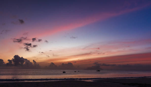 A breathtaking sunset over the tranquil ocean