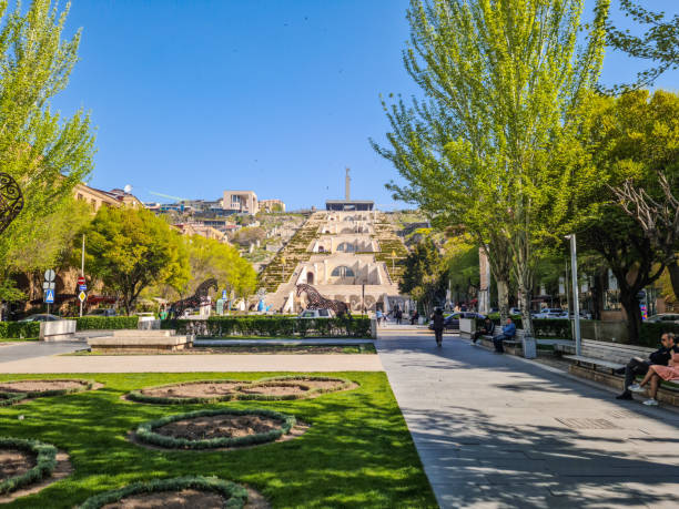 Yerevan, Armenia - April 17, 2024 : The Cascade Complex in Yerevan in Armenia.