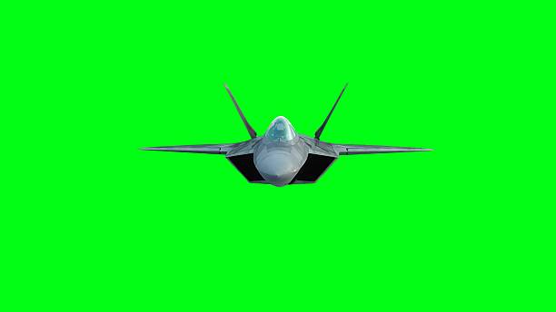 istock Military fighter jet F-22. green screen isolate. 3d rendering. 2205873177