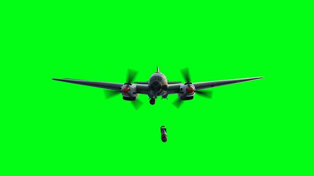 istock Heinkel He 111. German airliner and medium bomber. World War II. Green screen isolate. 3d rendering. 2205874237