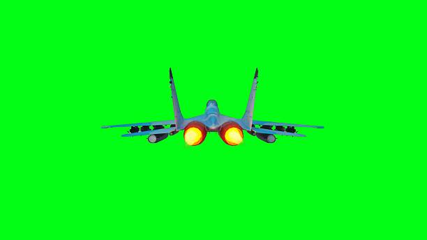 istock Russian military fighter jet MIG -35 flying over clouds. Air force. 2205874762