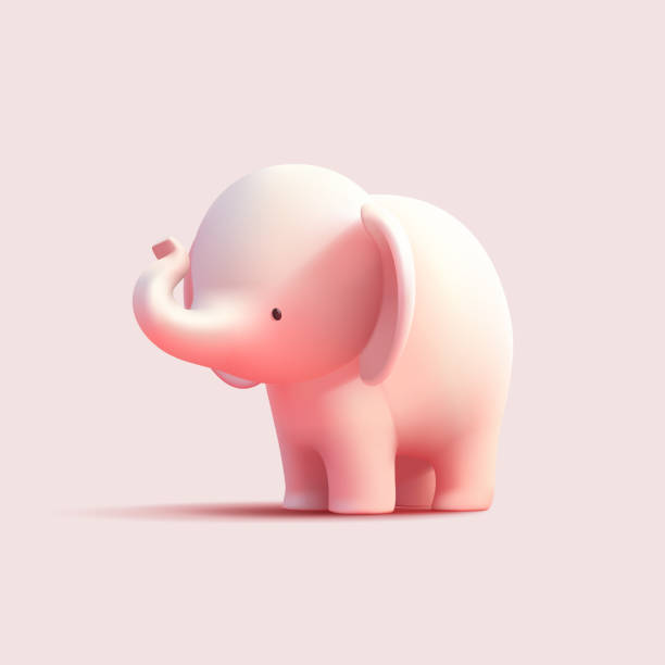 istock 3D cute little elephant. Friendly elephant character for concepts of children's goods, advertising, nature, zoo. Icon. Vector illustration. 2205875713