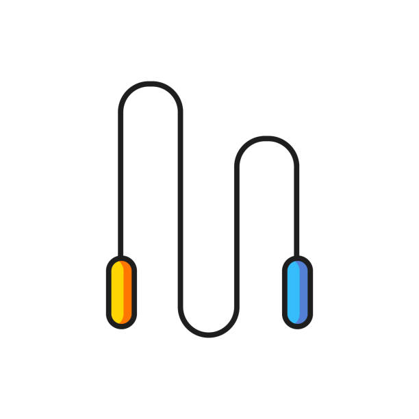istock Color Jump rope icon isolated on white background. Skipping rope. Sport equipment. Flat filled outline style with shadow. Vector 2205876421