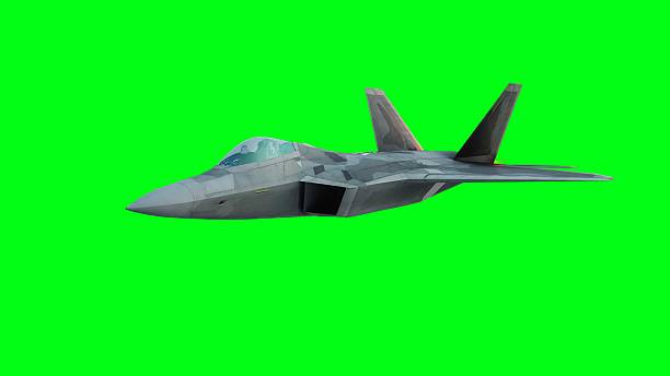 istock Military fighter jet F-22. green screen isolate. 3d rendering. 2205876915