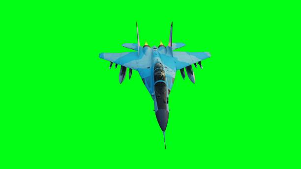 istock Russian military fighter jet MIG -35 flying over clouds. Air force. 2205877250
