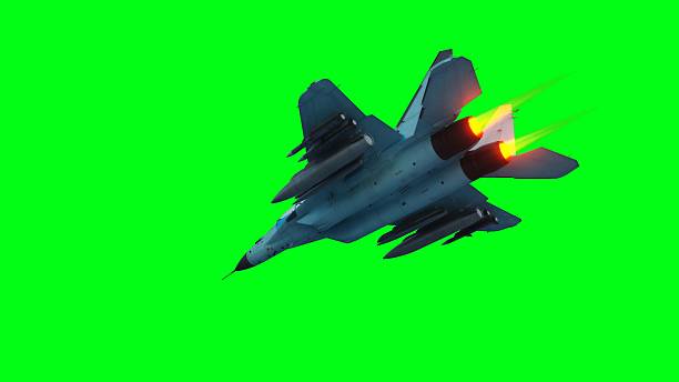 istock Russian military fighter jet MIG -35 flying over clouds. Air force. 2205880005