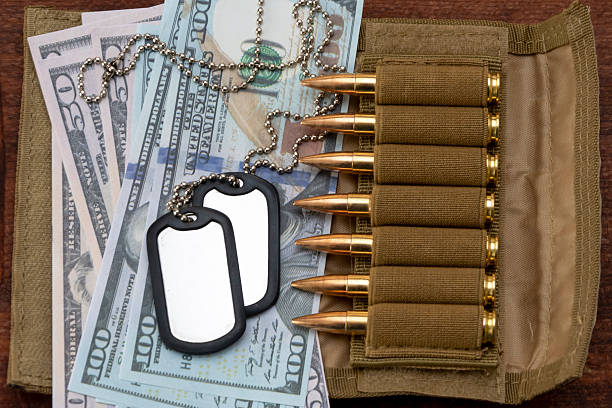 Military themes: ammunition, tokens and money