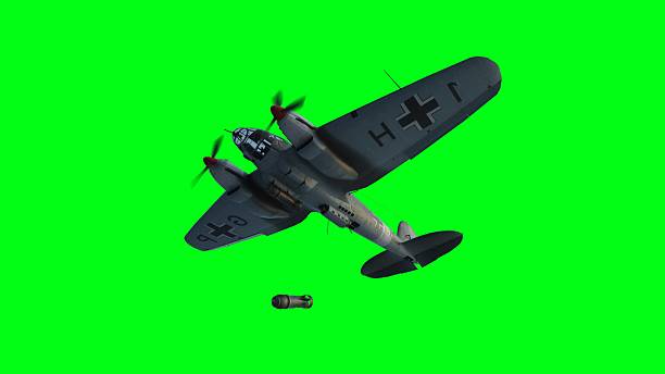 istock Heinkel He 111. German airliner and medium bomber. World War II. Green screen isolate. 3d rendering. 2205882058