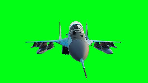 istock Russian military fighter jet MIG -35 flying over clouds. Air force. 2205882178