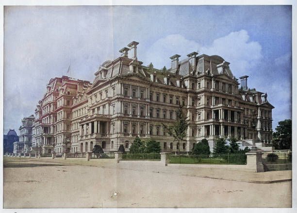 istock American architecture, State, War, and Navy Building, now the Eisenhower Executive Office Building, Washington, D.C., 1890s, 19th Century Vintage photograph 2205886245