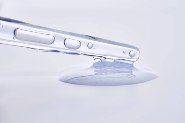 istock Pipette with delicate blue serum close-up. 2205888863