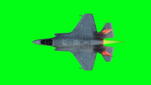 Military fighter jet F-35. green screen isolate