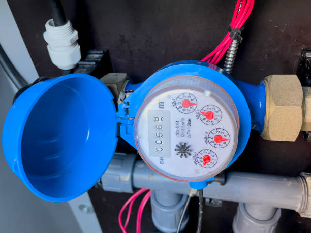 istock Blue water meter for measuring water consumption and water savings 2205891164