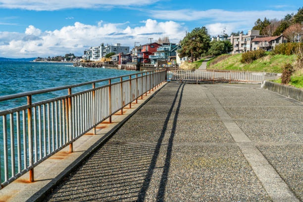 A shoreline walkway in West Seattle, Washington.