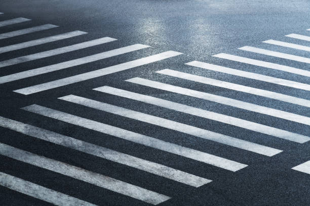 Empty zebra crossing on the street
