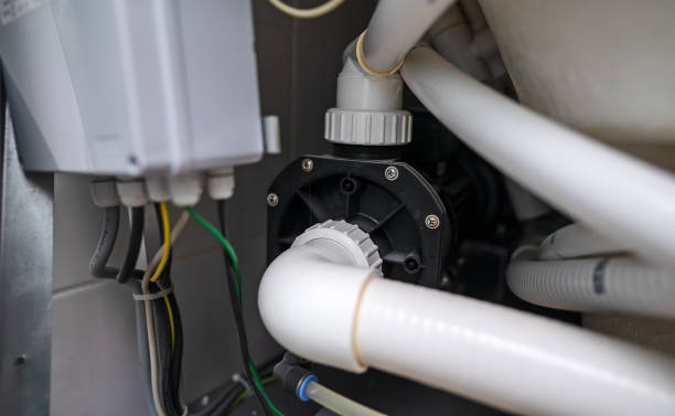 istock The pump mechanism for a bathtub with hydromassage, water supply system. 2205894655