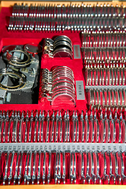 istock A trial lens set, used in optometry, neatly arranged in a red case for vision testing and correction. 2205894727