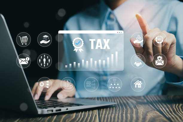 istock Modern Tax Management with Digital Technology and User Interaction in Office Environment, Business concept 2205896887