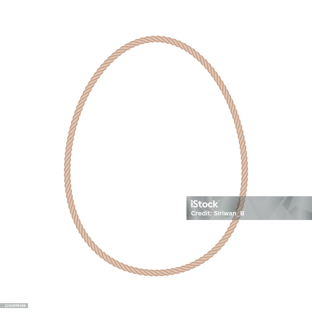 Easter Rope Easter Rope Frame Isolated Cute Eggshaped String Line With Brown Color ...