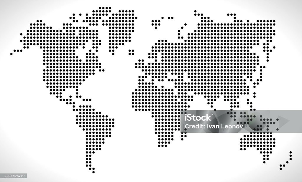 Abstract world map from dots Spotted stock vector Abstract world map from dots Spotted stock vector