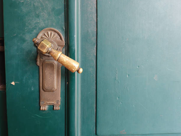 istock Gold vintage old door handle 2205899178