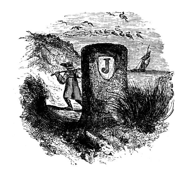 Gulliver's Travels by Jonathan Swift, antique illustration by Granville and others, Travel to Lilliput, Brobdingnag, Laputa, Houyhnhnms (1856)