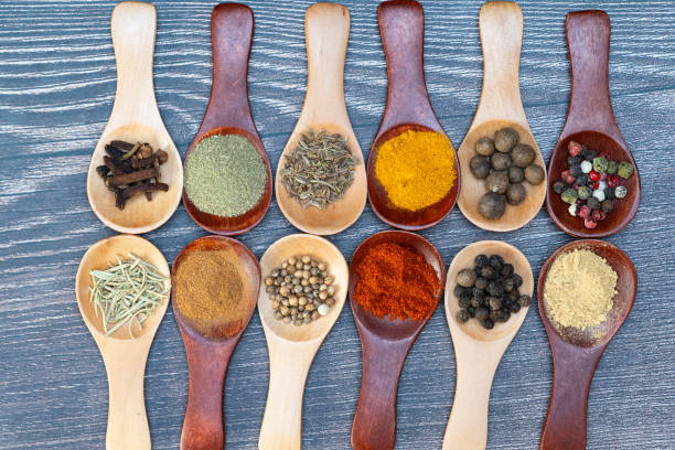 istock spice mix in wooden spoons 2205902995