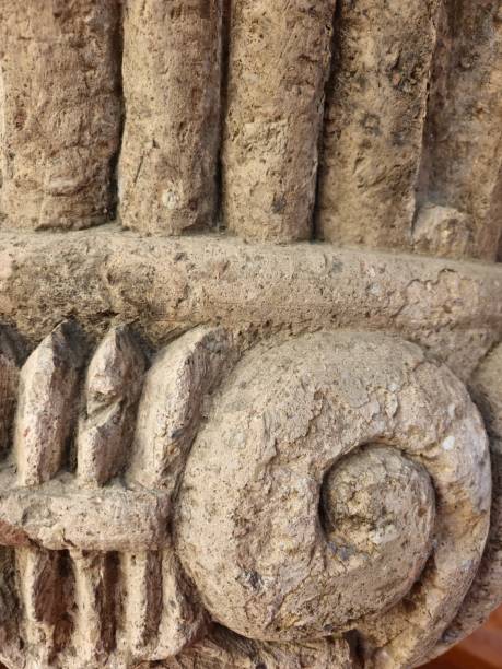 istock Abstract closeup of a carved ancient column 2205907882