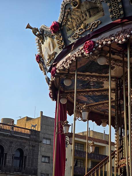 istock Portion of a colorful carousel merry go round 2205908237