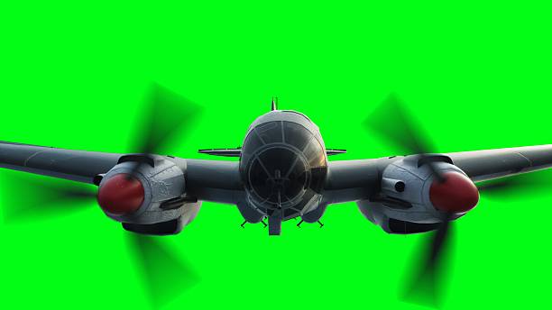 istock Heinkel He 111. German airliner and medium bomber. World War II. Green screen isolate. 3d rendering. 2205908298