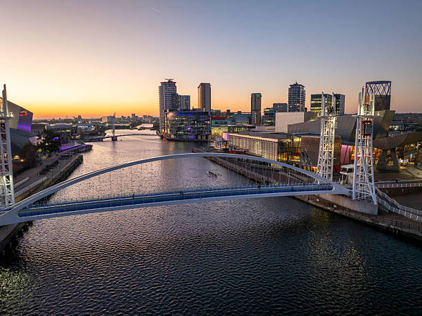 Salford Quays at Sunset.