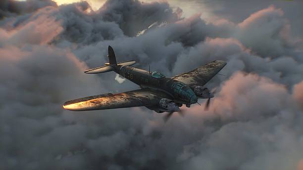 Heinkel He 111. German airliner and medium bomber. World War II. 3d rendering.