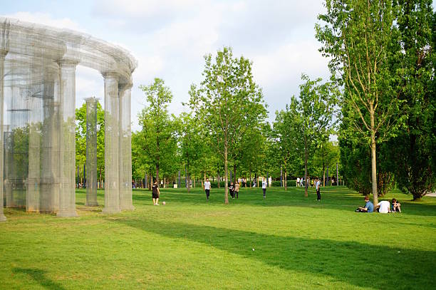 Russia, Krasnodar, April 29, 2024. Galitsky Park, children relax and play on the territory.