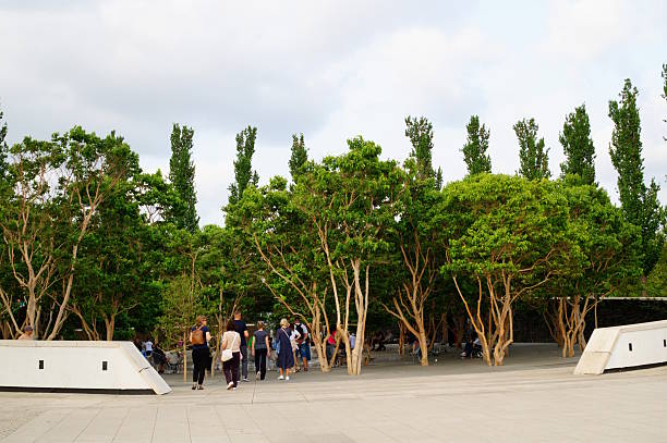 Russia, Krasnodar, April 29, 2024. Galitsky Park, with green trees and people relaxing.