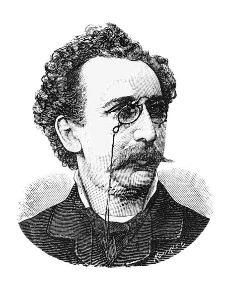 Portrait of Paul Lindau, 1839 - 1919, German dramatist and novelist. Old vintage illustration, 1899