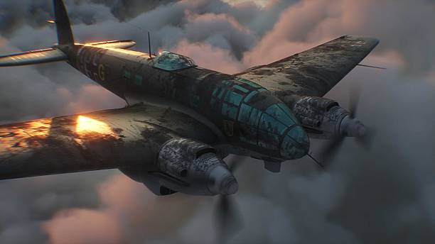 istock Heinkel He 111. German airliner and medium bomber. World War II. 3d rendering. 2205912610