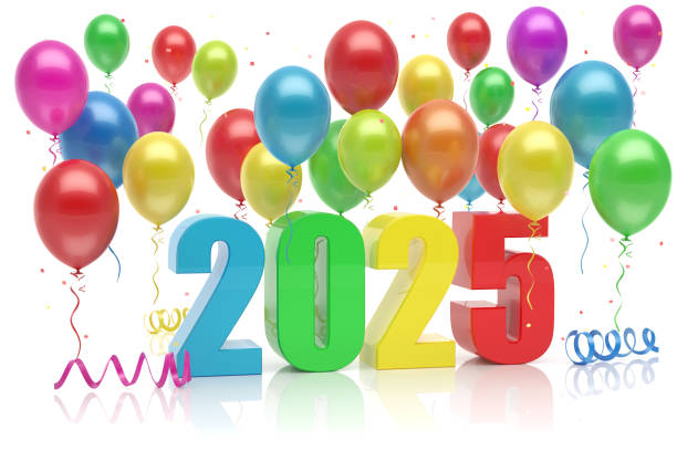 istock 2025 New year celebration with colorful balloons 2205923587
